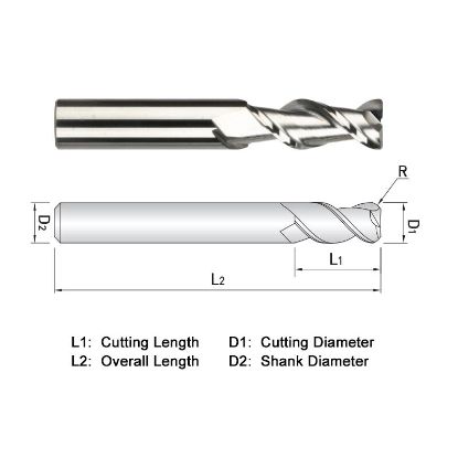 Picture of WIDIN WAR512A040030 DIA 5/8 SH 0.6250 LOC 1.6250 OAL 3.50 End Mill Standard Flute High Helix Carbide DLC Single End Corner Radius 0.0300 0.76MM ALU-WAVE