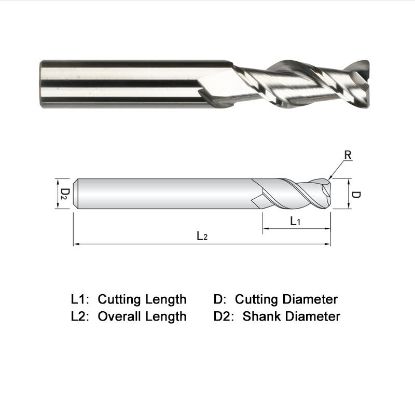 Picture of WIDIN WAR312A040030 DIA 5/8 SH 0.6250 LOC 1.6250 OAL 3.50 End Mill Standard Flute High Helix Carbide Uncoated Single End Corner Radius 0.0300 0.76MM ALU-WAVE