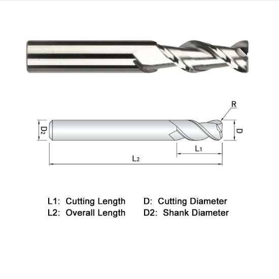 Picture of WIDIN WAR312A040030 DIA 5/8 SH 0.6250 LOC 1.6250 OAL 3.50 End Mill Standard Flute High Helix Carbide Uncoated Single End Corner Radius 0.0300 0.76MM ALU-WAVE