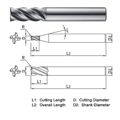 Picture of WIDIN SM504100S DIA 10MM SH 0.3937 LOC 0.8661 OAL 2.7559 End Mill Standard Flute Standard Helix Carbide TiAlN Single End Square Sharp Z-SUS-MATE