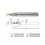 Picture of WIDIN WTB50201501 DIA 1.50MM SH 0.1575 LOC 0.2362 OAL 1.968 End Mill Taper Flute Carbide AlTiN Single End Ball Nose WINNER