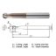 Picture of WIDIN WB532050 DIA 4MM SH 0.2362 LOC 0.1535 OAL 3.1496 End Mill Standard Flute Standard Helix Carbide AlTiN Single End Ball Nose WINNER