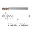 Picture of WIDIN WDR50308010 DIA 8MM SH 0.3150 LOC 0.6299 OAL 3.9370 End Mill Standard Flute Standard Helix Carbide AlTiN Single End Corner Radius 0.0394 1.00MM WINNER