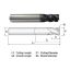 Picture of WIDIN XR504A033 DIA 1/2 SH 0.50 LOC 1.2500 OAL 3.2500 End Mill Standard Flute Variable Helix Carbide AlTiN Single End Corner Radius 0.0300 0.76MM X-STAR