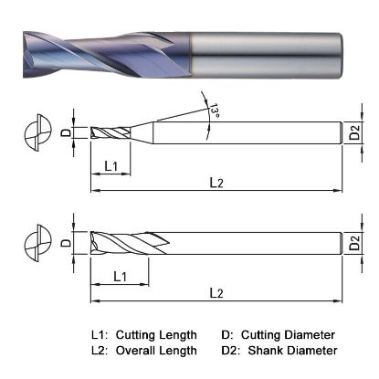 Picture of WIDIN ZE512120 DIA 12MM SH 0.4724 LOC 1.0236 OAL 2.9528 End Mill Standard Flute Standard Helix Carbide AlTiN Single End Square Sharp CLASSIC