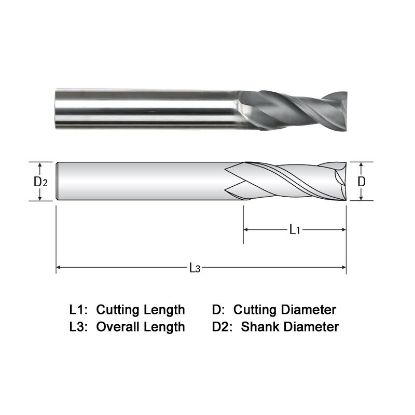 Picture of WIDIN WGE502A002 DIA 1/32 SH 0.1250 LOC 0.0937 OAL 1.50 End Mill Standard Flute Standard Helix Carbide Diamond Single End Square Sharp Z-GRA-MATE