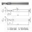 Picture of WIDIN ZR3220610 DIA 6MM SH 0.2362 LOC 0.5118 OAL 3.5433 End Mill Standard Flute Standard Helix Carbide TiAlN Single End Corner Radius 0.0394 1.00MM THUNDER