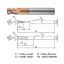 Picture of WIDIN ZR7040801025 DIA 8MM SH 0.3150 LOC 0.4724 OAL 2.3622 End Mill Standard Flute Standard Helix Carbide AlTiN Single End Corner Radius 0.0394 1.00MM Z-STAR