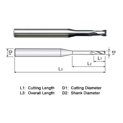 Picture of WIDIN WE7120708 DIA 0.70MM SH 0.1575 LOC 0.0394 OAL 1.771 End Mill Standard Flute Standard Helix Carbide AlTiN Single End Square Sharp Z-CLASSIC