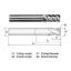 Picture of WIDIN XR505A064030 DIA 1 SH 1.00 LOC 1.50 OAL 4.00 End Mill Standard Flute Variable Helix Carbide TiAlN Single End Corner Radius 0.0300 0.76MM X-STAR