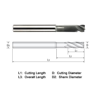 Picture of WIDIN WGE534A0100750-3 DIA 3/16 SH 0.1875 LOC 0.1875 OAL 3.00 End Mill Standard Flute Standard Helix Carbide Diamond Single End Square Sharp Z-GRA-MATE