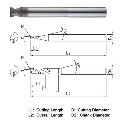 Picture of WIDIN WGR502002 DIA 0.20MM SH 0.1181 LOC 0.0118 OAL 1.574 End Mill Standard Flute Standard Helix Carbide Diamond Single End Square Sharp Z-GRA-MATE