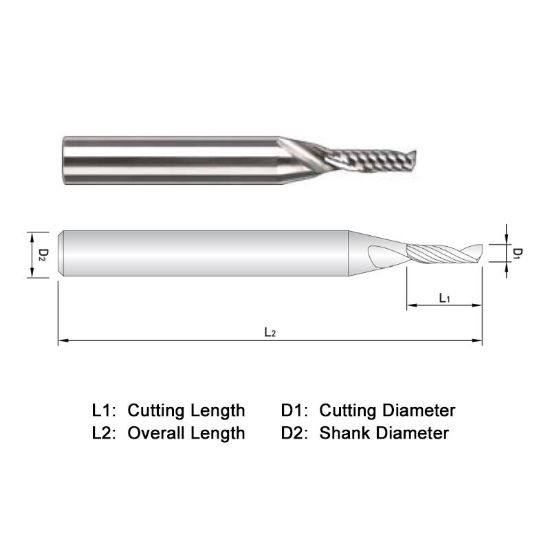 Picture of WIDIN WAE301120-35 DIA 12MM SH 0.4724 LOC 1.3780 OAL 3.5433 End Mill Standard Flute High Helix Carbide Uncoated Single End Square Sharp ALU-WAVE