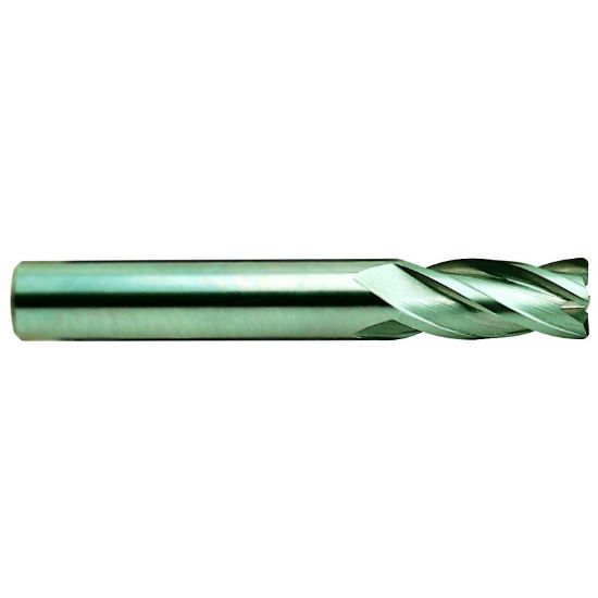 Picture of YG-1 07558TC DIA 1/8 SH 0.1250 LOC 0.50 OAL 1.50 End Mill Standard Flute Standard Helix Carbide TiCN Single End Square Sharp Carbide End Mill