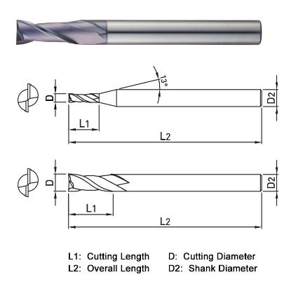 Picture of WIDIN ZM522120 DIA 12MM SH 0.4724 LOC 1.1811 OAL 4.3307 End Mill Standard Flute Standard Helix Carbide AlTiN Single End Square Sharp Z-CLASSIC