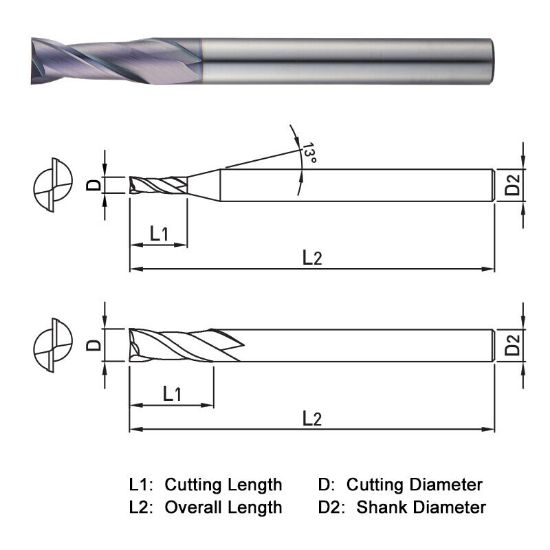 Picture of WIDIN ZM522120 DIA 12MM SH 0.4724 LOC 1.1811 OAL 4.3307 End Mill Standard Flute Standard Helix Carbide AlTiN Single End Square Sharp Z-CLASSIC