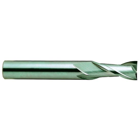 Picture of YG-1 01556TF DIA 3/32 SH 0.1250 LOC 0.3750 OAL 1.50 End Mill Standard Flute Standard Helix Carbide TiAlN Single End Square Sharp Carbide End Mill