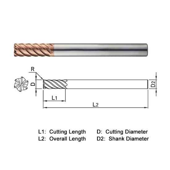 Picture of WIDIN ZR73610020SP DIA 10MM SH 0.3937 LOC 0.9843 OAL 3.9370 End Mill Standard Flute High Helix Carbide AlTiN Single End Corner Radius 0.0787 2.00MM Z-STAR