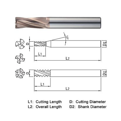 Picture of WIDIN WF61306020 DIA 6MM SH 0.2362 LOC 0.7874 OAL 2.3622 End Mill Carbide AlTiN Single End Square Sharp WINNER