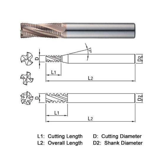 Picture of WIDIN WF61306020 DIA 6MM SH 0.2362 LOC 0.7874 OAL 2.3622 End Mill Carbide AlTiN Single End Square Sharp WINNER