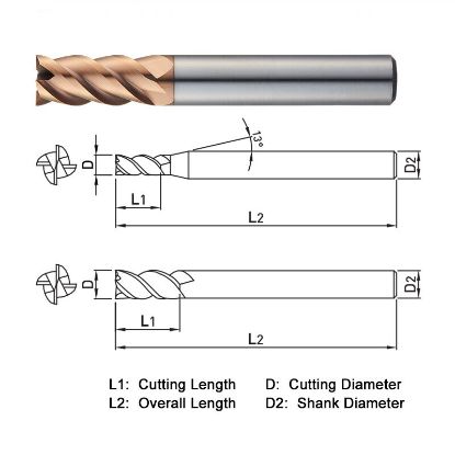 Picture of WIDIN ZE716160 DIA 16MM SH 0.6299 LOC 1.3780 OAL 3.5433 End Mill Standard Flute High Helix Carbide AlTiN Single End Square Sharp Z-STAR