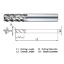 Picture of WIDIN XCR5040610 DIA 6MM SH 0.2362 LOC 0.5906 OAL 1.9685 End Mill Standard Flute High Helix Carbide TiAlN Single End Corner Radius 0.0394 1.00MM X-STAR