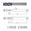 Picture of WIDIN XE504100 DIA 10MM SH 0.3937 LOC 0.8661 OAL 2.7559 End Mill Standard Flute Variable Helix Carbide AlTiN Single End Square Sharp X-STAR