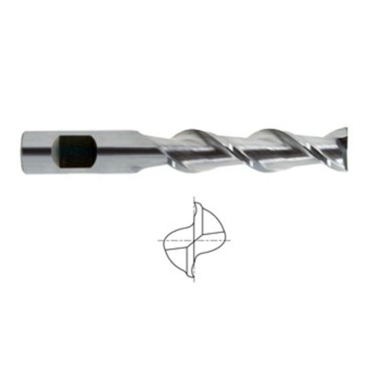 Picture of YG-1 21594 DIA 9/16 SH 0.5625 LOC 1.2500 OAL 3.50 End Mill Standard Flute Standard Helix Carbide TiN Single End Square Sharp Carbide End Mill