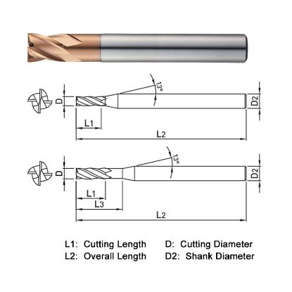 Picture of WIDIN ZE754080 DIA 8MM SH 0.3150 LOC 0.3543 OAL 2.3622 End Mill Standard Flute Standard Helix Carbide AlTiN Single End Square Sharp Z-STAR