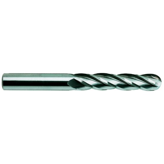 Picture of YG-1 53906 DIA 1 SH 1.00 LOC 1.50 OAL 6.00 End Mill Standard Flute Standard Helix Carbide Uncoated Single End Ball Nose Carbide End Mill