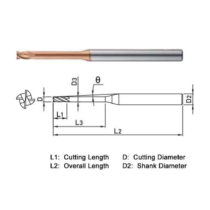 Picture of WIDIN ZSLNS4050-50 DIA 5MM SH 0.2362 LOC 0.2953 OAL 3.9370 End Mill Standard Flute Standard Helix Carbide AlTiN Single End Square Sharp Z-STAR