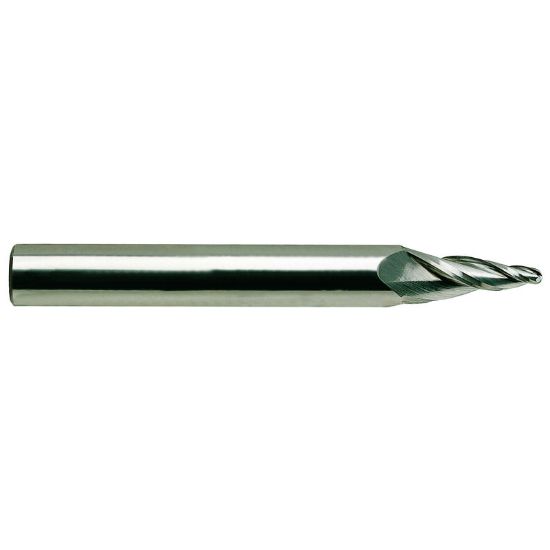 Picture of YG-1 88596TF DIA 1/4 SH 0.50 LOC 2.00 OAL 4.00 End Mill Standard Flute Standard Helix Carbide TiAlN Single End Ball Nose Carbide End Mill