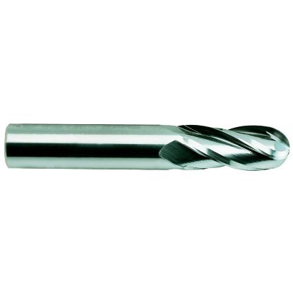 Picture of YG-1 43600TC DIA 1 SH 1.00 LOC 1.50 OAL 4.00 End Mill Standard Flute Standard Helix Carbide TiCN Single End Ball Nose Carbide End Mill