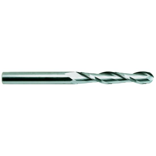 Picture of YG-1 50600TF DIA 1 SH 1.00 LOC 2.2500 OAL 5.00 End Mill Standard Flute Standard Helix Carbide TiAlN Single End Ball Nose Carbide End Mill