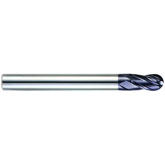 Picture of YG-1 93142 DIA 1 SH 1.00 LOC 2.00 OAL 7.1250 End Mill Standard Flute Standard Helix Carbide TiAlN Single End Ball Nose X-Power