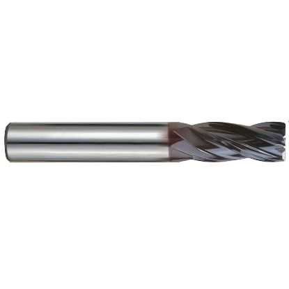 Picture of YG-1 EMD48064 DIA 1 SH 1.00 LOC 1.50 OAL 4.00 End Mill Standard Flute Variable Helix Carbide TiAlN Single End Corner Radius 0.0350 0.89MM V7 Mill