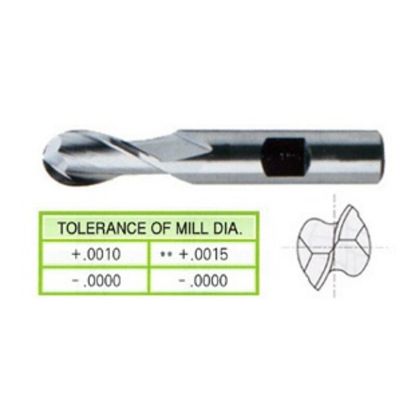 Picture of YG-1 41086HF DIA 5/8 SH 0.50 LOC 1.1250 OAL 3.1250 End Mill Standard Flute Standard Helix Cobalt TiAlN Single End Ball Nose General Purpose