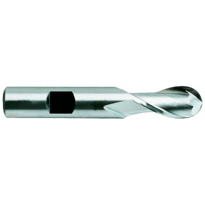 Picture of YG-1 41478CC DIA 2 SH 1.2500 LOC 2.50 OAL 5.00 End Mill Standard Flute Standard Helix Cobalt TiCN Single End Ball Nose General Purpose