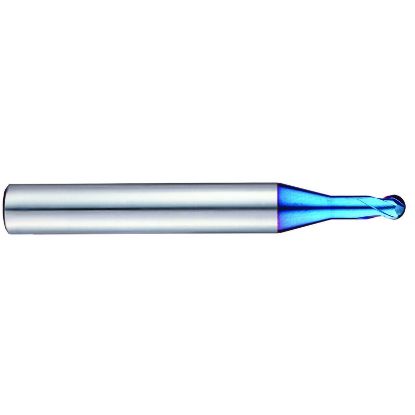 Picture of YG-1 G8A54901 DIA 0.50MM SH 0.2362 LOC 0.0197 OAL 1.968 End Mill Standard Helix Standard Helix Carbide TiAlN Single End Ball Nose X-5070 End Mill