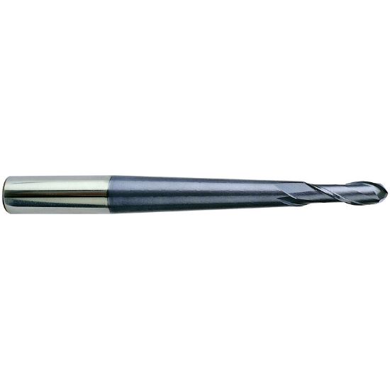 Picture of YG-1 93543 DIA 1/2 SH 0.6250 LOC 1.1875 OAL 6.00 End Mill Standard Flute Standard Helix Carbide TiAlN Single End Ball Nose X-Power
