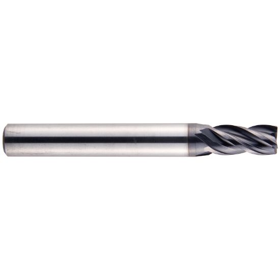 Picture of YG-1 EMD60064 DIA 1 SH 1.00 LOC 1.00 OAL 4.00 End Mill Standard Flute Variable Helix Carbide TiAlN Single End Square Sharp V7 Mill