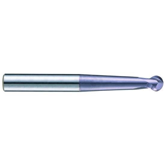 Picture of YG-1 EM863160 DIA 16MM SH 0.6299 LOC 2.3228 OAL 5.9055 End Mill Standard Flute Standard Helix Carbide TiAlN Single End Ball Nose X-Power