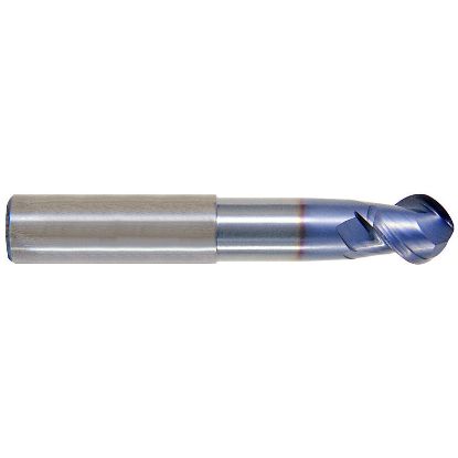 Picture of YG-1 EG910160 DIA 16MM SH 0.7874 LOC 0.5510 OAL 3.5433 End Mill Standard Flute High Helix Carbide TiCN Single End Ball Nose Alu-Power End Mill