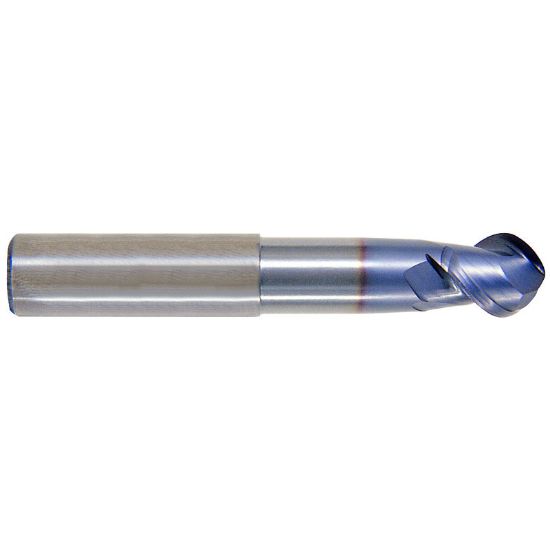 Picture of YG-1 EG910200 DIA 20MM SH 0.7874 LOC 0.6693 OAL 3.9370 End Mill Standard Flute High Helix Carbide TiCN Single End Ball Nose Carbide End Mill