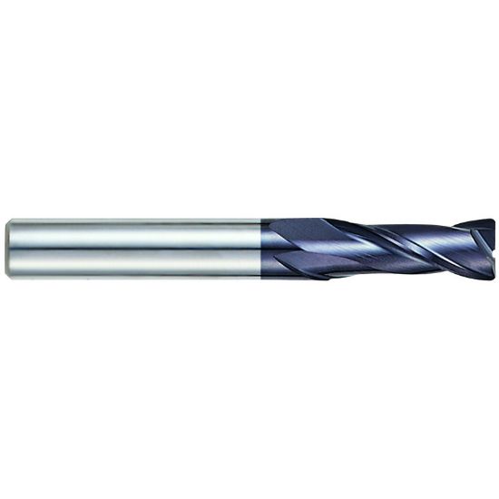 Picture of YG-1 93200 DIA 3/16 SH 0.2500 LOC 0.6250 OAL 2.50 End Mill Standard Flute Standard Helix Carbide TiAlN Single End Corner Radius 0.0300 0.76MM X-Power