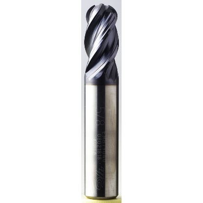 Picture of YG-1 EMB79064 DIA 1 SH 1.00 LOC 1.50 OAL 4.00 End Mill Standard Flute Variable Helix Carbide TiAlN Single End Ball Nose V7 Mill