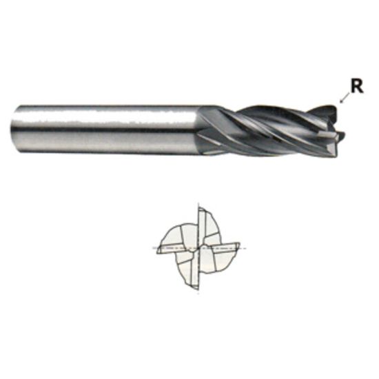 Picture of YG-1 EMD49064 DIA 1 SH 1.00 LOC 1.50 OAL 4.00 End Mill Standard Flute Variable Helix Carbide TiAlN Single End Corner Radius 0.0350 0.89MM V7 Mill