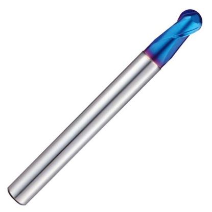 Picture of YG-1 G84332 DIA 1/2 SH 0.50 LOC 0.50 OAL 4.00 End Mill Standard Flute Variable Helix Carbide TiAlN Single End Ball Nose X-5070 End Mill