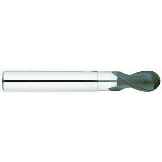 Picture of YG-1 EI880120 DIA 12MM SH 0.3937 LOC 0.7087 OAL 3.5433 End Mill Standard Flute Standard Helix Carbide Diamond Single End Ball Nose D-Power