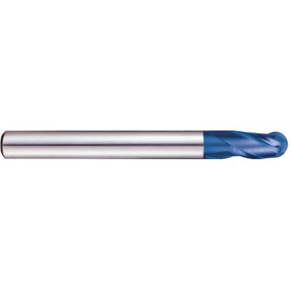 Picture of YG-1 G8A59200 DIA 20MM SH 0.7874 LOC 1.4961 OAL 6.2992 End Mill Standard Flute Standard Helix Carbide TiAlN Single End Ball Nose X-5070 End Mill